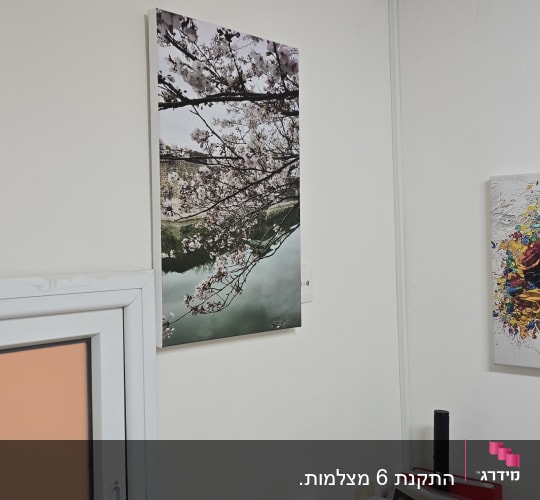מצלמת אבטחה מותקנת על קיר ליד תמונה